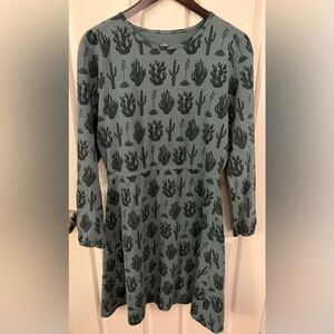 Winter Water Factory Cactus Organic Cotton Dress, Small. Western, long sleeved.